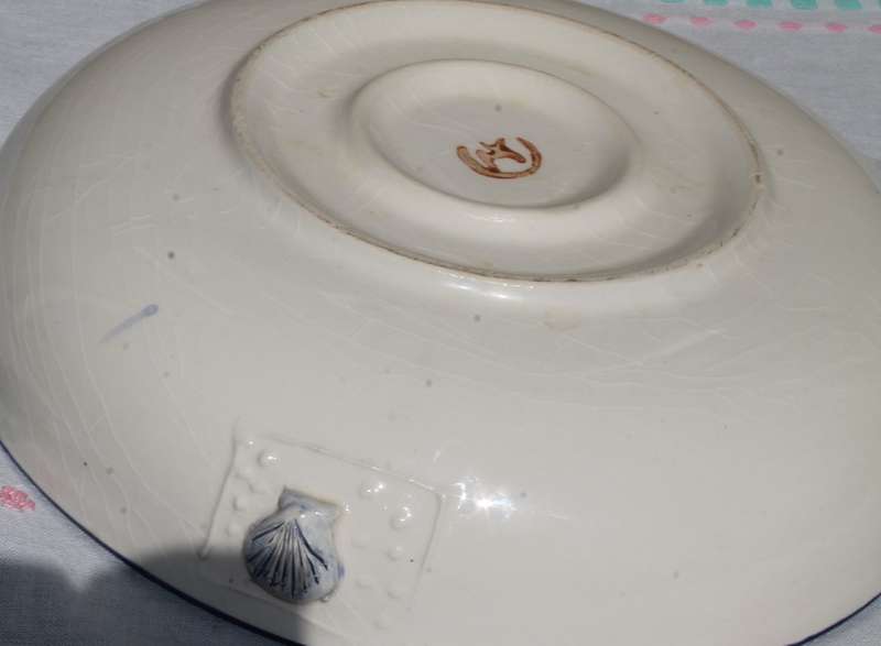 White Bowl with Blue Trim