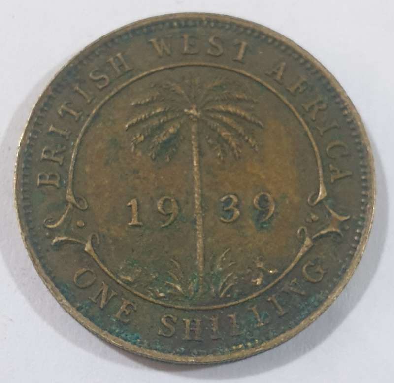 1939 British West Africa 1 Shilling , George VI era coins  @@ R1 No reserve