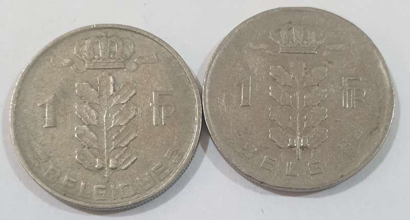 1951 and 1952 Belgium 1 Franc Coins with head of Ceres @@ R1 No reserve