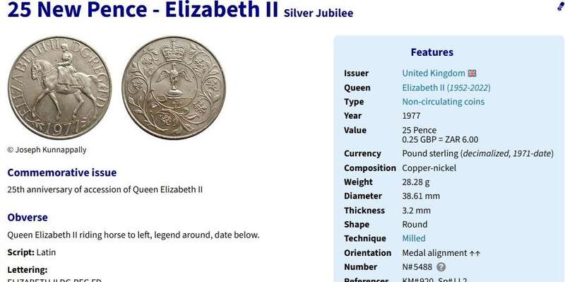 United Kingdom - 1977 25 New Pence - Elizabeth II Silver Jubilee Crown  @@ R1 No reserve