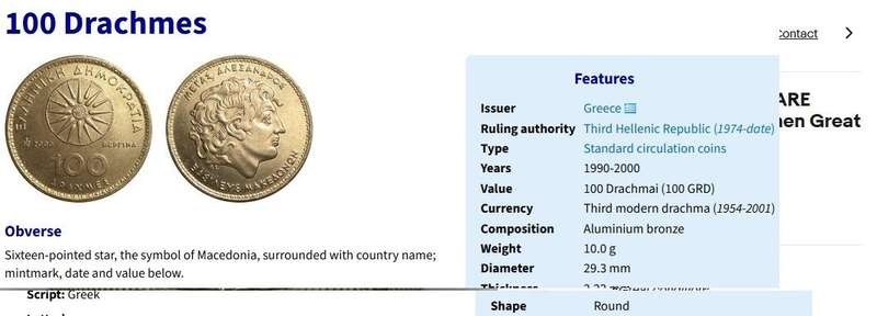1994 GREECE 100 Drachmai coin @@ R1 NO RESERVE