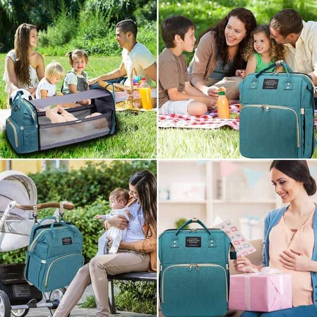 Travel Nappy Bag and Folding Bed For The Baby