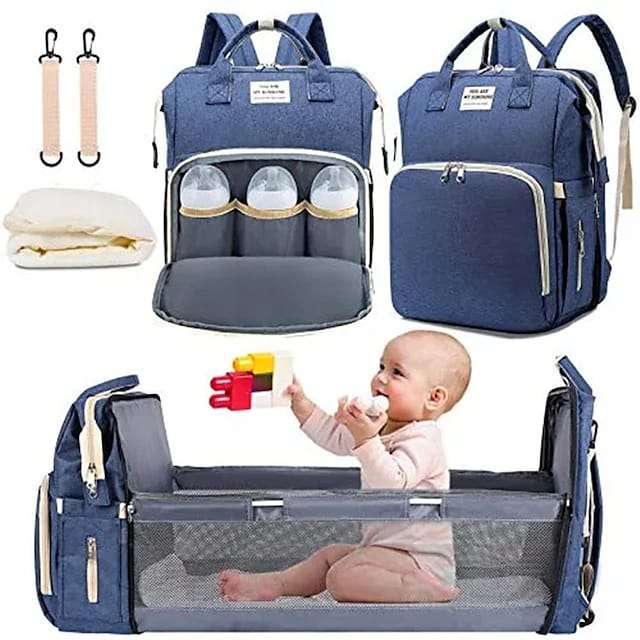 Travel Nappy Bag and Folding Bed For The Baby