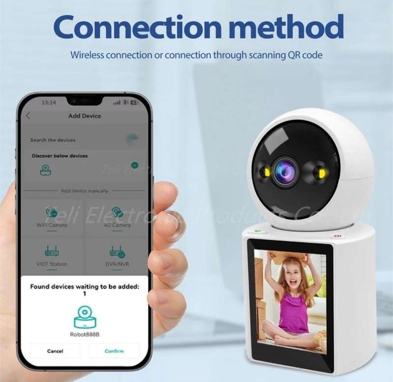 Two-Way Video & Audio Camera Night Vision With Screen