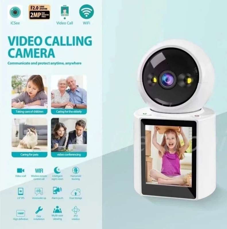 Two-Way Video & Audio Camera Night Vision With Screen