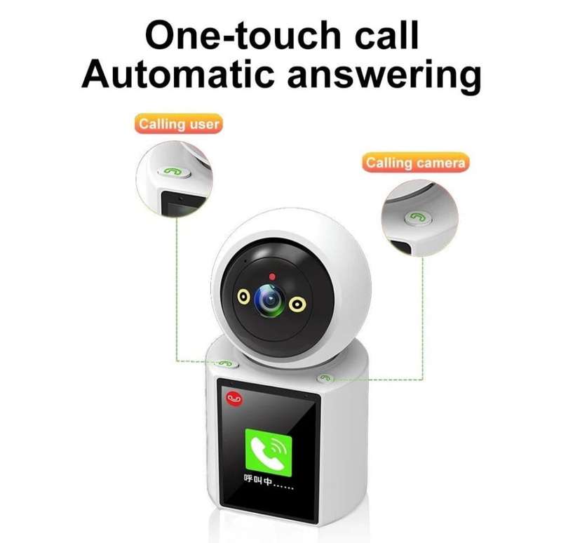 Two-Way Video & Audio Camera Night Vision With Screen
