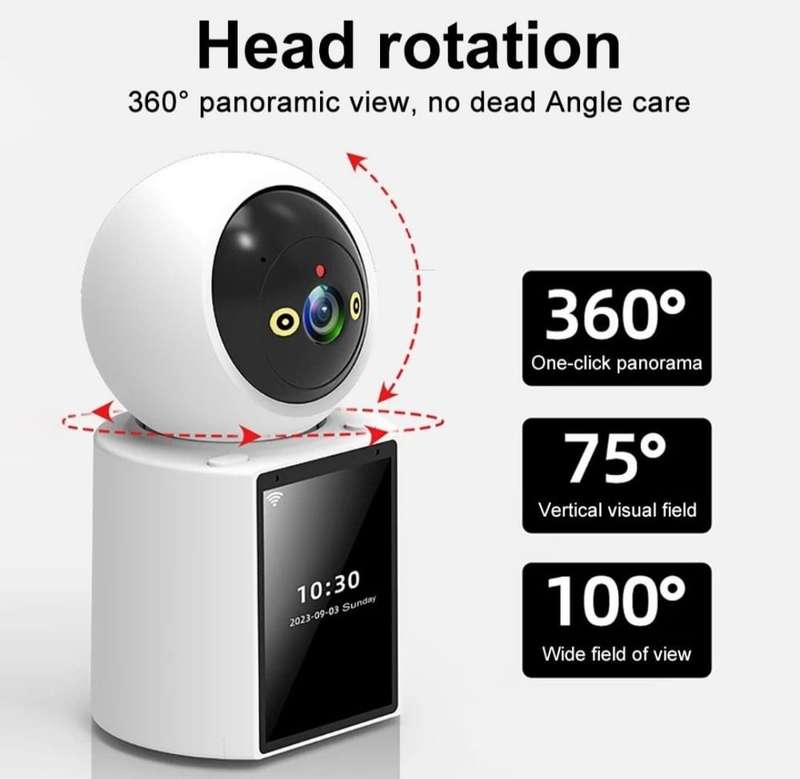Two-Way Video & Audio Camera Night Vision With Screen