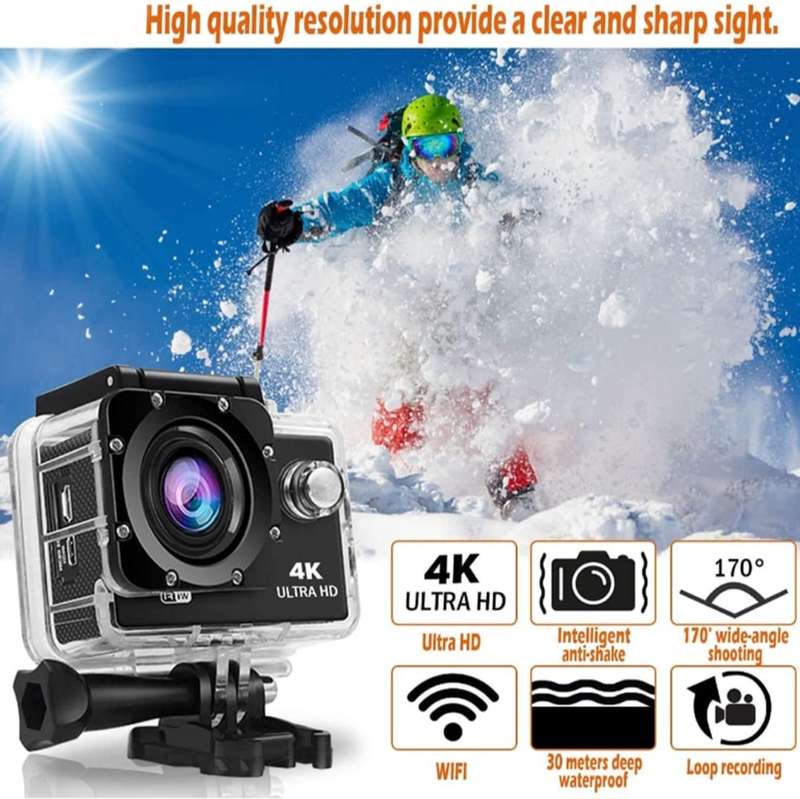 4K Ultra HD Sports 30M Water Resistant Camera