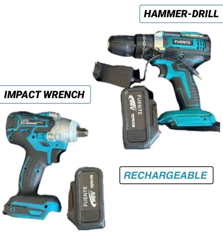 Rechargeable Hammer Drill and Impact Wrench Set 68V