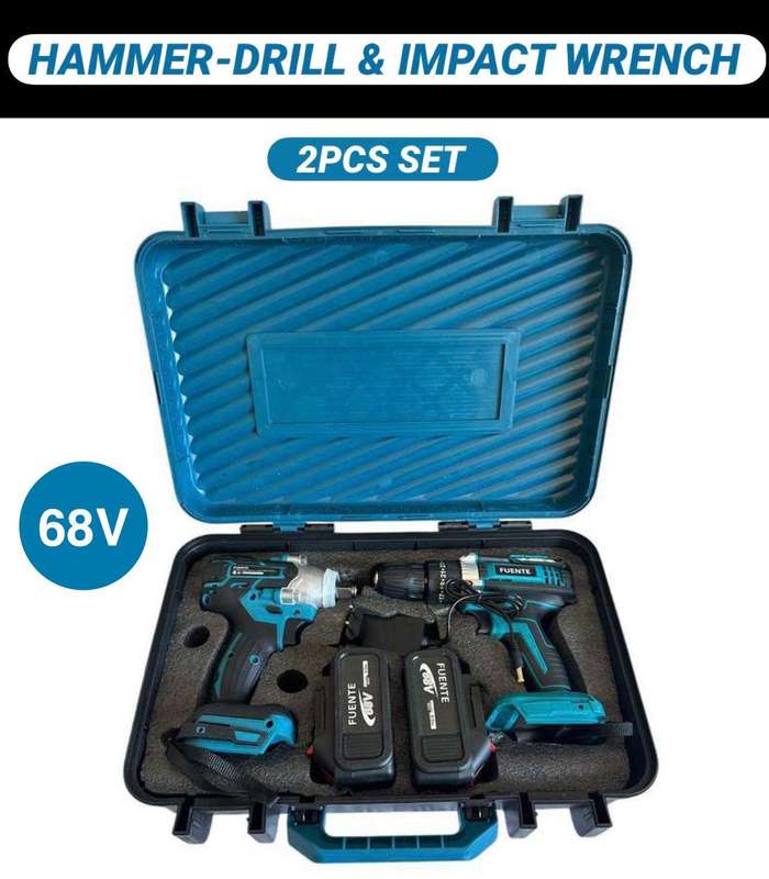 Rechargeable Hammer Drill and Impact Wrench Set 68V