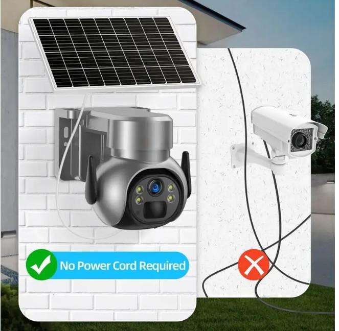 Andowl 4G Sim Card Solar Security Camera 5MP 1080P Color Night Vision & 8GB SD Card