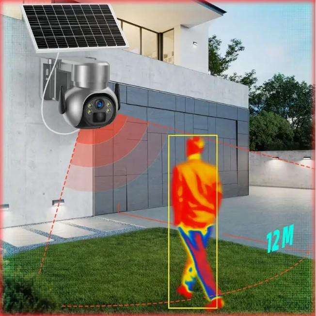 Andowl 4G Sim Card Solar Security Camera 5MP 1080P Color Night Vision & 8GB SD Card