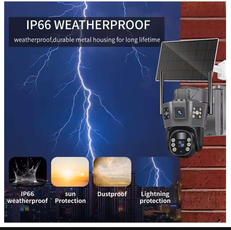 Security Outdoor Solar Night Vision 3-Eyes Camera