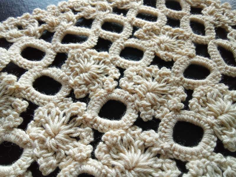 Five Exquisite crocheted squares - about 26x26cms