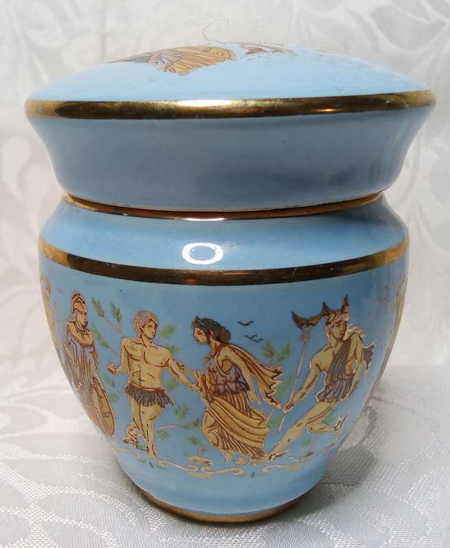 Vintage ceramic Bardaco perfume pot, hand made in Greece