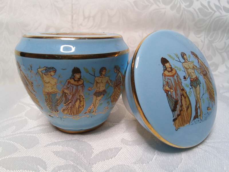 Vintage ceramic Bardaco perfume pot, hand made in Greece