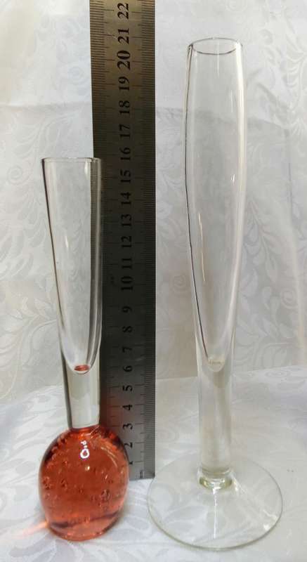 Two gorgeous small vintage glass vases