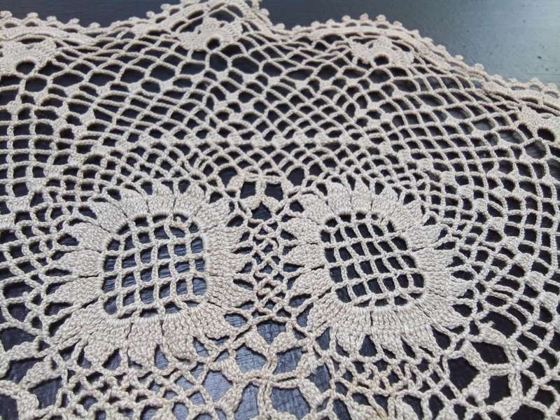 Very attractive vintage hand crocheted doily