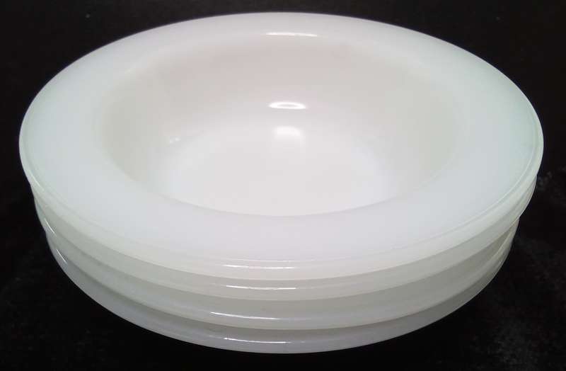 Four lovely white milk glass bowls