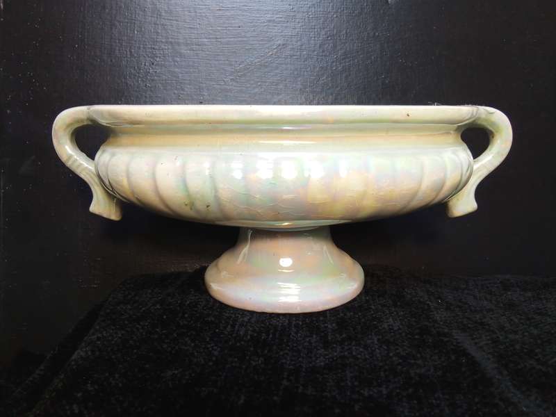 Gorgeous vintage porcelain vase with an iridescent pearl glaze