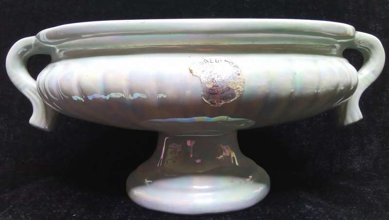 Gorgeous vintage porcelain vase with an iridescent pearl glaze
