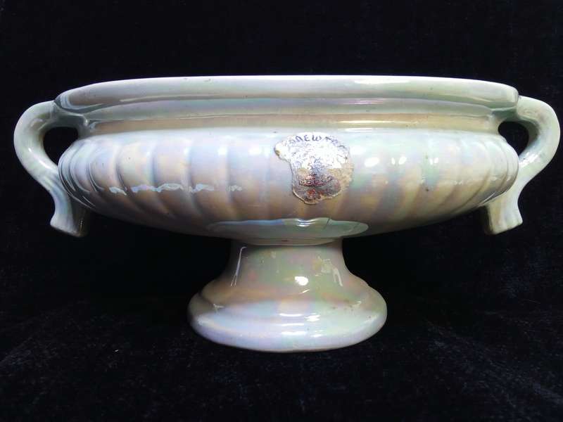 Gorgeous vintage porcelain vase with an iridescent pearl glaze