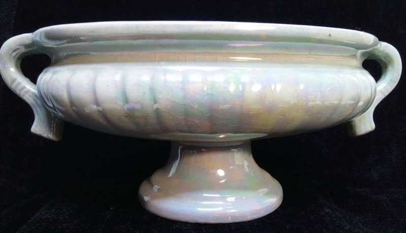 Gorgeous vintage porcelain vase with an iridescent pearl glaze
