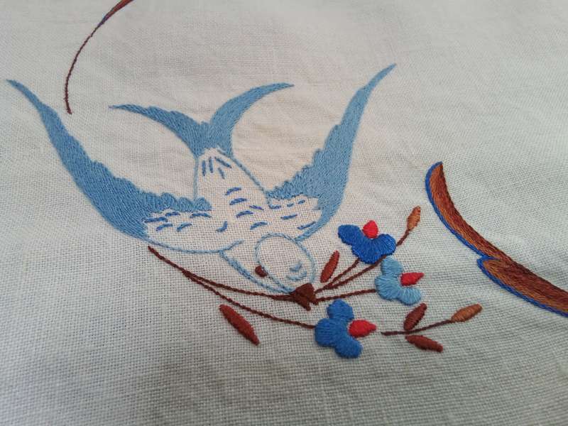 Beautiful vintage tray cloth