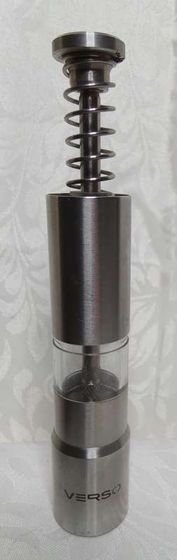 Stainless steel spring thumb press Salt or Pepper grinder