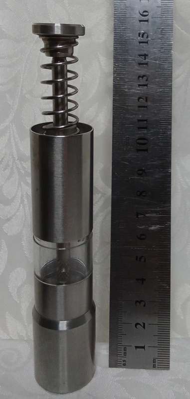 Stainless steel spring thumb press Salt or Pepper grinder