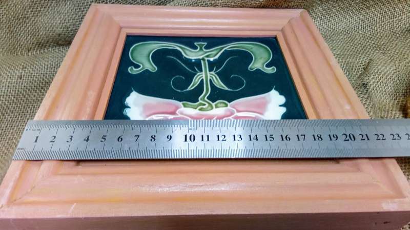 Stunning set of framed art nouveau style tiles