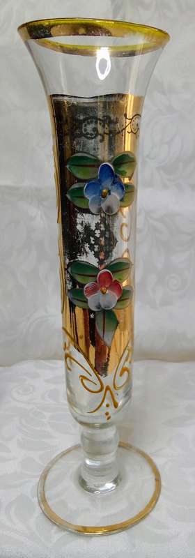 Lovely vintage Czech Bohemia crystal glass bud vase