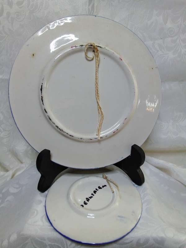 Two charming Armenian ceramic hand painted plates