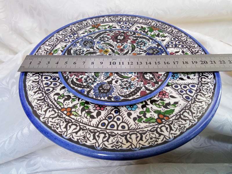 Two charming Armenian ceramic hand painted plates