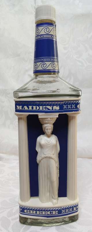 Vintage Greek Maidens ouzounis bottle
