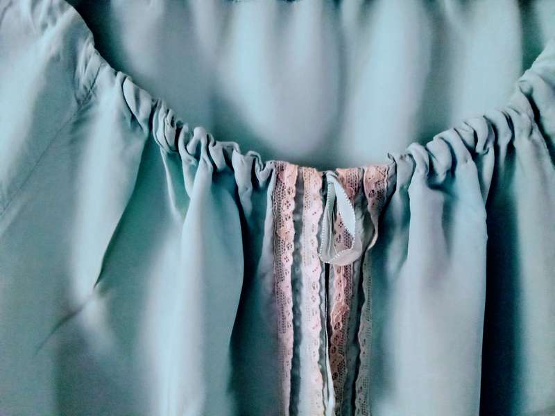 Two lovely vintage 1950`s pale blue bed jackets