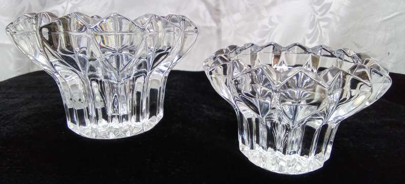 Gorgeous pair of vintage Crystal Candle Holder 24% Lead, Zajecar - Made in Yugoslavia