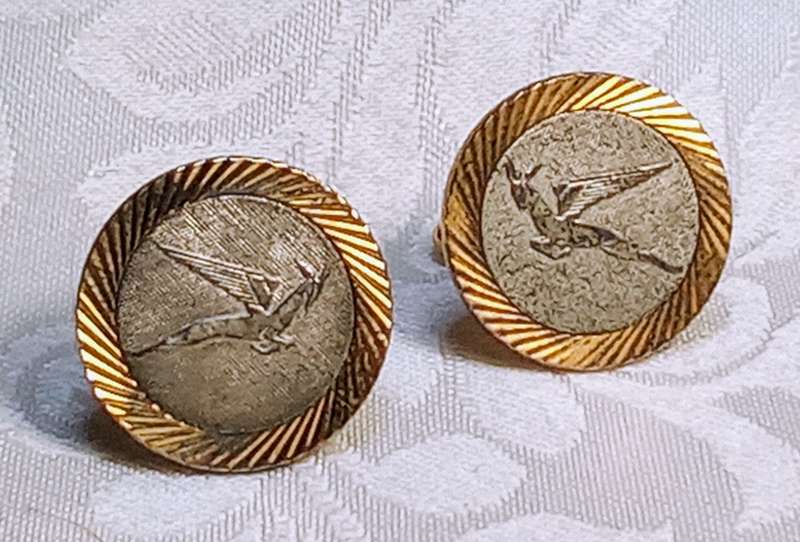 Vintage gold and silver toned South African Airways cufflinks