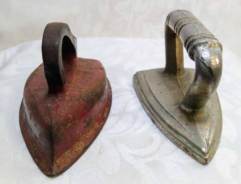 Cutest two vintage mini metal irons