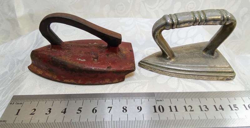 Cutest two vintage mini metal irons