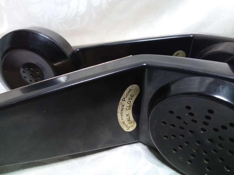 Two vintage Belphone echo sound powered handsets