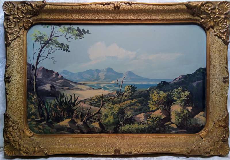 Beautiful landscape by L du Preez, with original frame