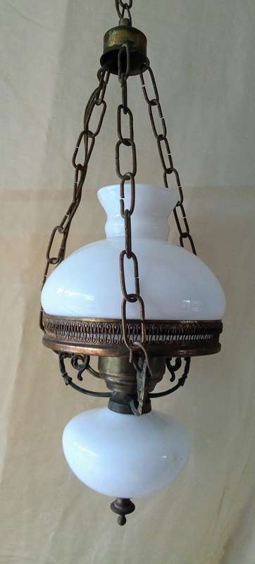 Stunning Vintage Milk glass ceiling light