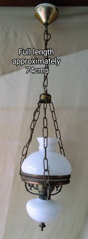 Stunning Vintage Milk glass ceiling light