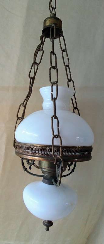 Stunning Vintage Milk glass ceiling light