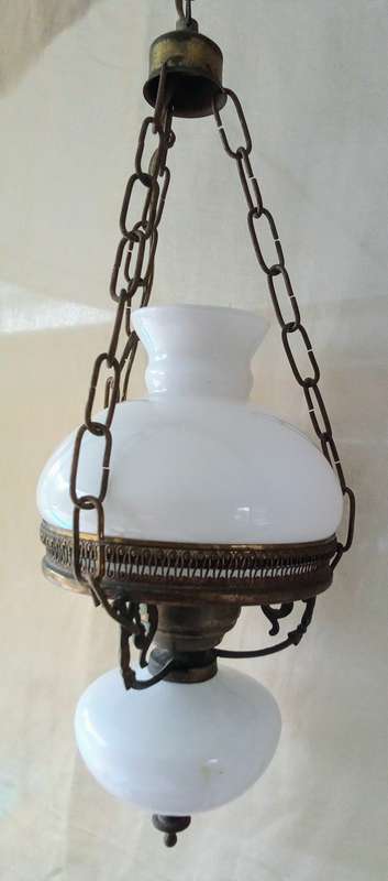 Stunning Vintage Milk glass ceiling light
