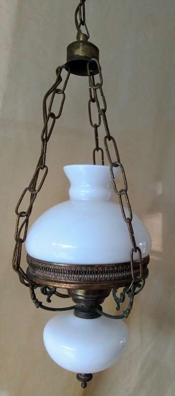 Stunning Vintage Milk glass ceiling light