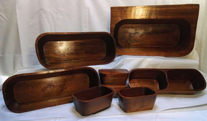 Stunning handmade rustic Hard Pear nesting bowls