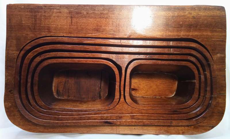Stunning handmade rustic Hard Pear nesting bowls