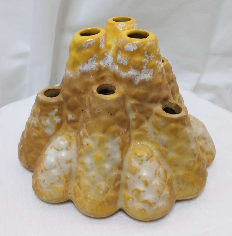 Antique Porcelain Coral Shaped Flower Frog
